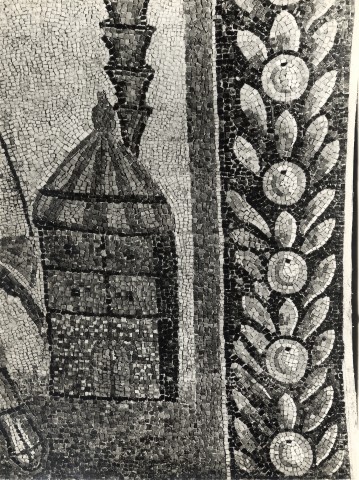 Zigrossi, Giuseppe — Anonimo romano sec. IV - S. Costanza, mosaico dell'absidiola a sinistra: capanna di destra — particolare